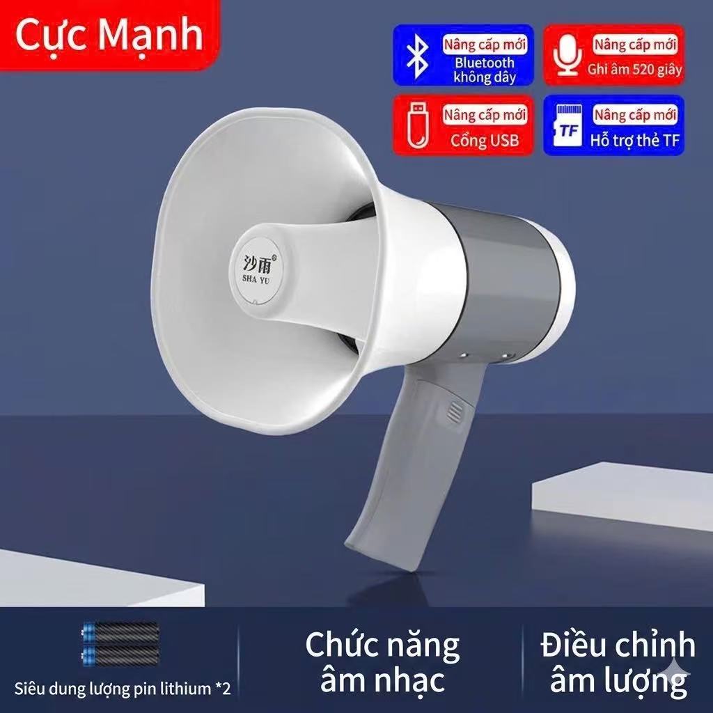 Loa Phóng Thanh 518BT Bluetooth Ghi Âm, Phát Lại Có Cổng Usb Thẻ Nhớ(1pin)/ (2 pin)