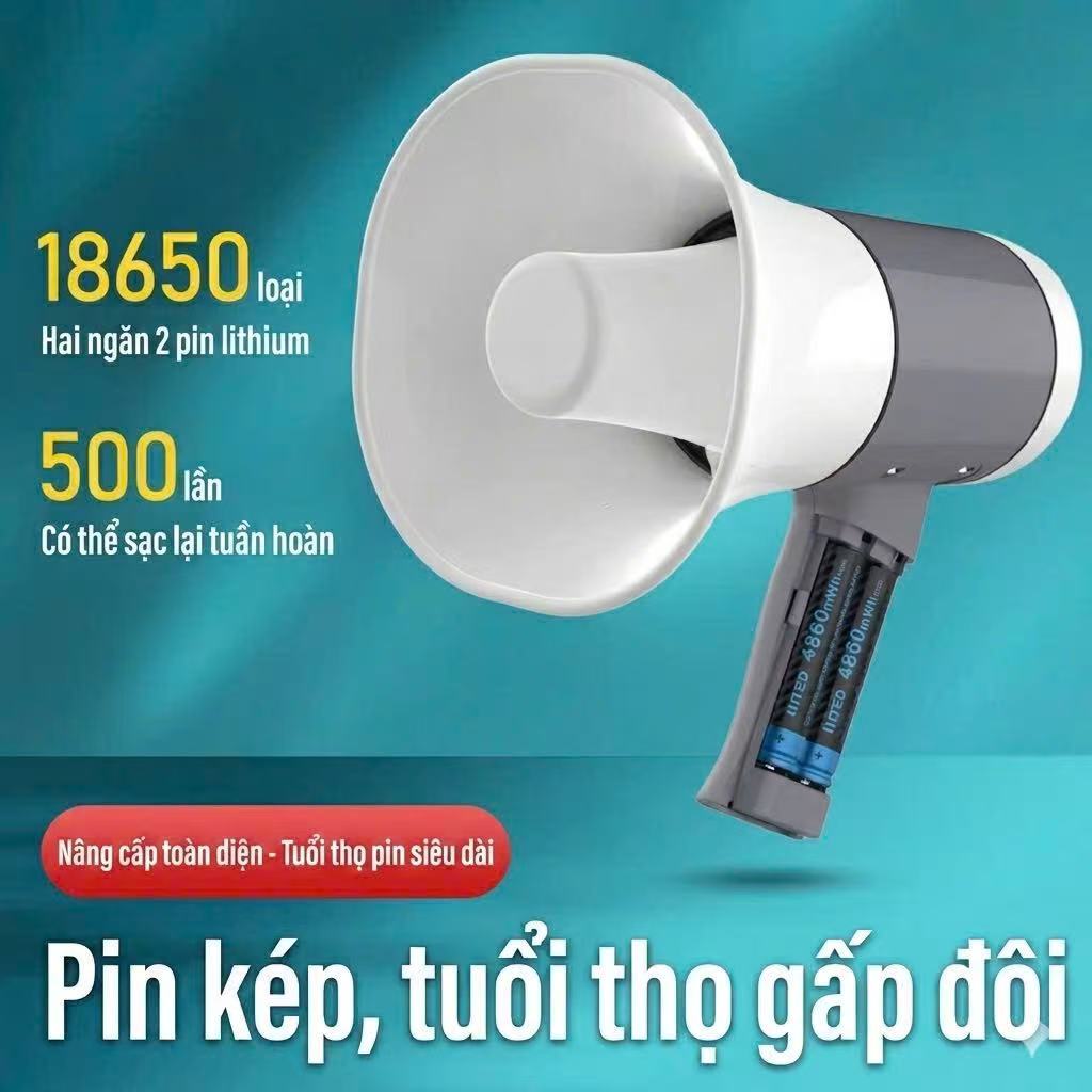 Loa Phóng Thanh 518BT Bluetooth Ghi Âm, Phát Lại Có Cổng Usb Thẻ Nhớ(1pin)/ (2 pin)