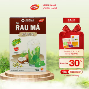 Hộp Bột Rau Má Cốt Dừa ORAMA – Đường 0 calo ( 3g x 14 gói/ hộp)