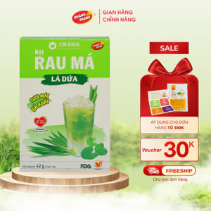 Bột Rau Má Lá Dứa Quảng Thanh, đường cỏ ngọt hộp 14 gói 3g