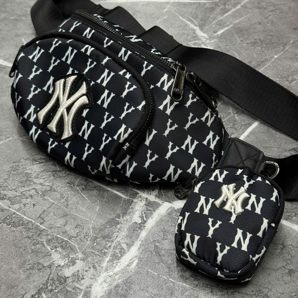[Chính hãng] Túi bao tử đeo chéo MLB Monogram Hip Sack New York Yankees 3AHSM012N - 50BKS