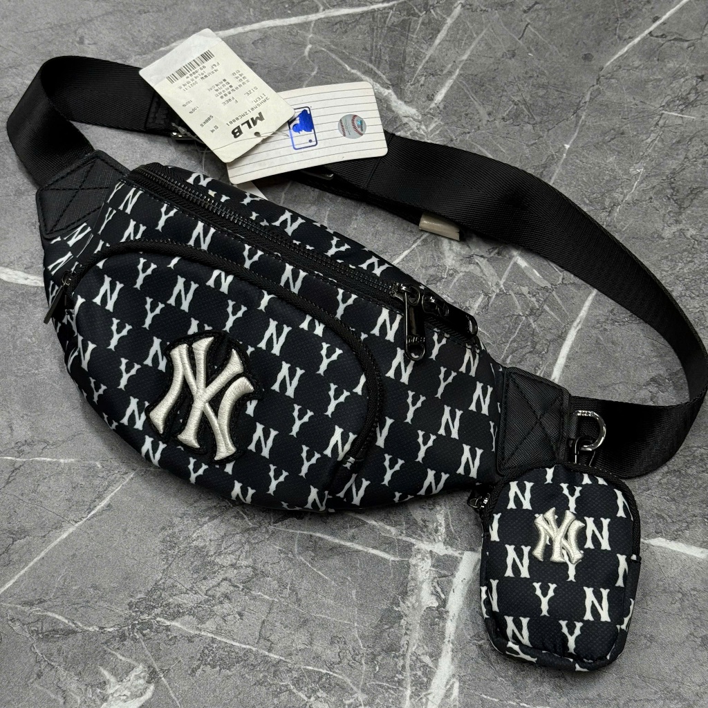 [Chính hãng] Túi bao tử đeo chéo MLB Monogram Hip Sack New York Yankees 3AHSM012N - 50BKS