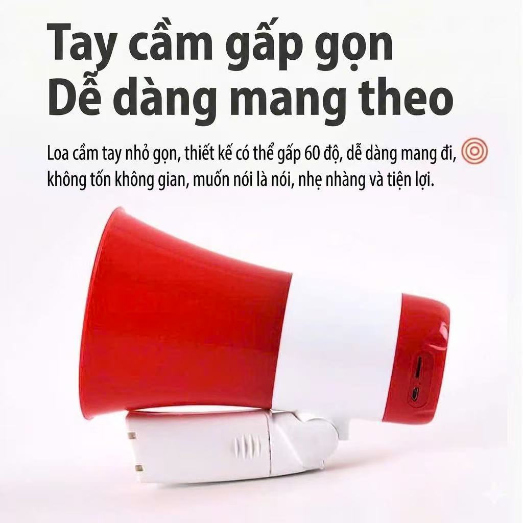 Loa Phóng Thanh 629U Bluetooth Ghi Âm, Phát Lại Có Cổng Usb Thẻ Nhớ(1pin)/ (2 pin)