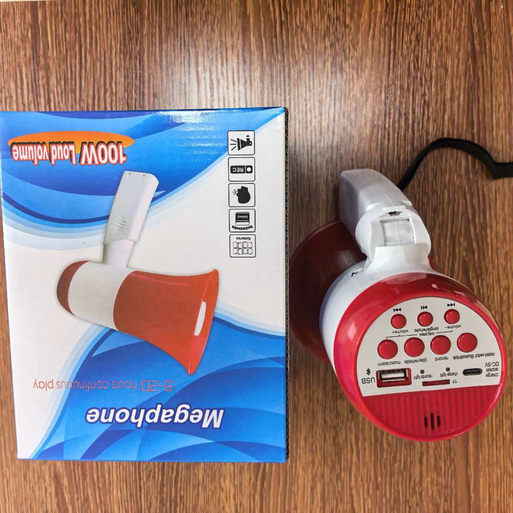 Loa Phóng Thanh 629U Bluetooth Ghi Âm, Phát Lại Có Cổng Usb Thẻ Nhớ(1pin)/ (2 pin)