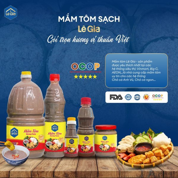 Mắm Tôm Lê Gia Chai Nhựa Pet Sản Phẩm 5 Sao OCOP