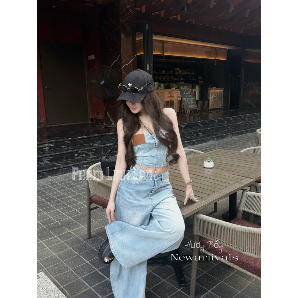 Set áo quây quần jeans suông