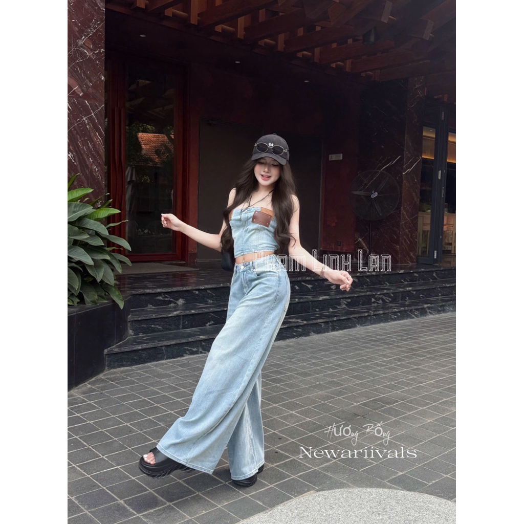 Set áo quây quần jeans suông