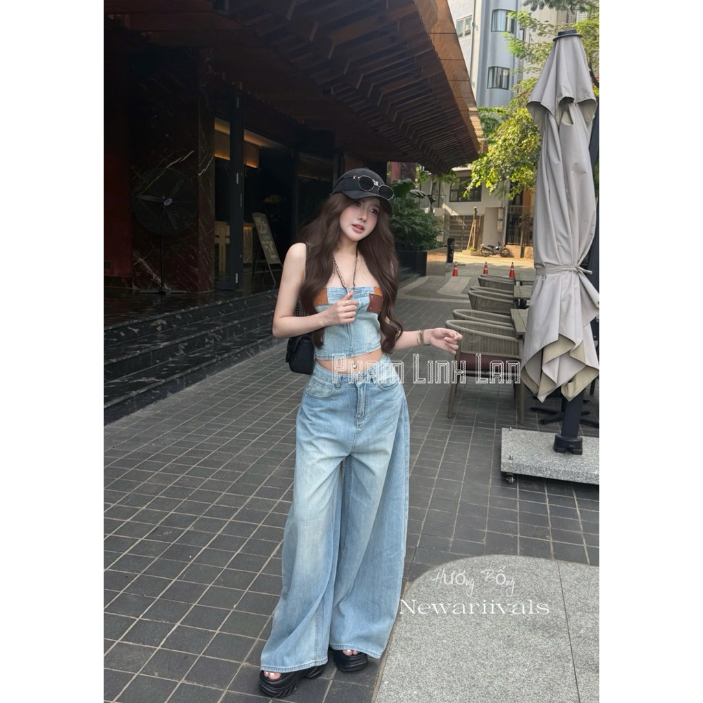 Set áo quây quần jeans suông