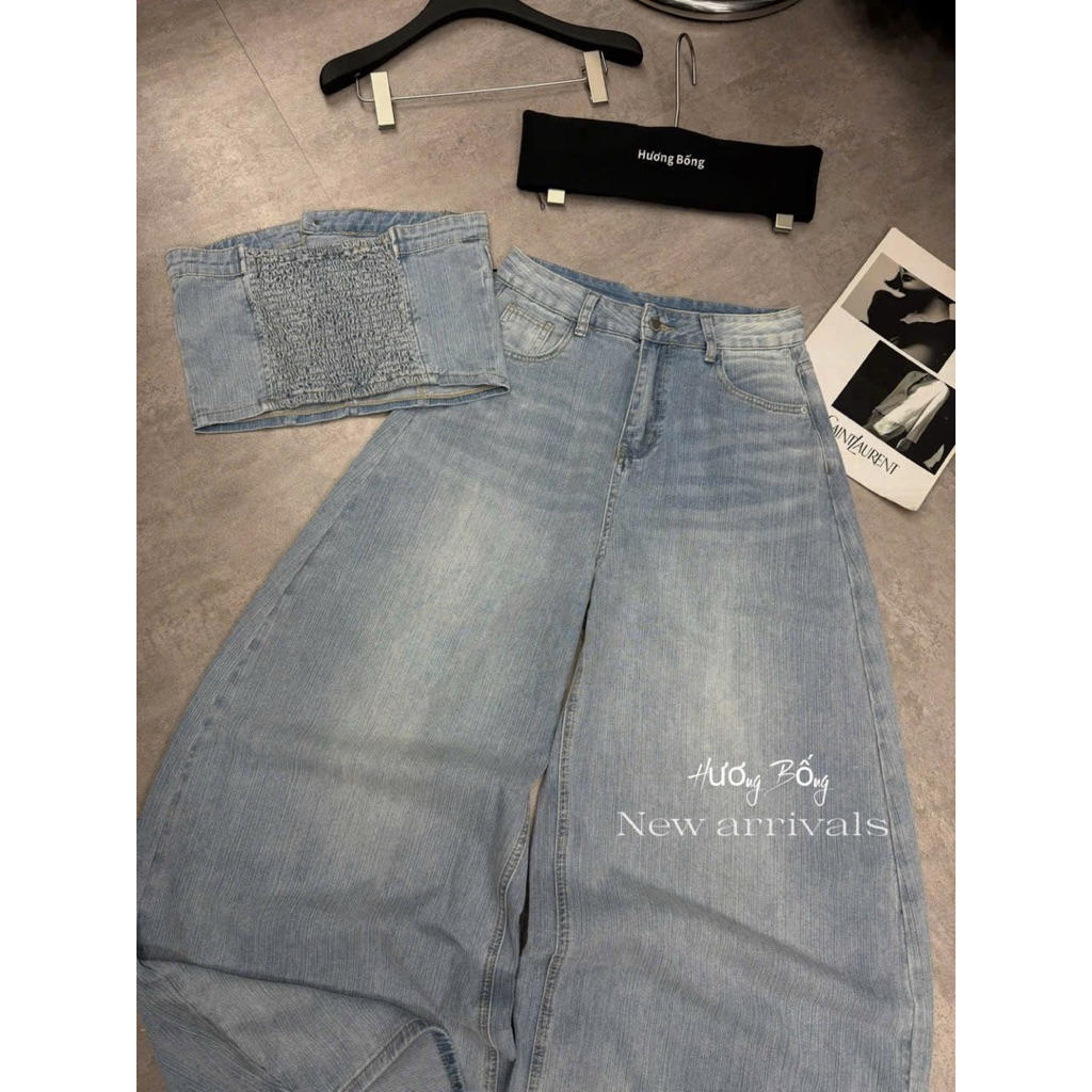 Set áo quây quần jeans suông