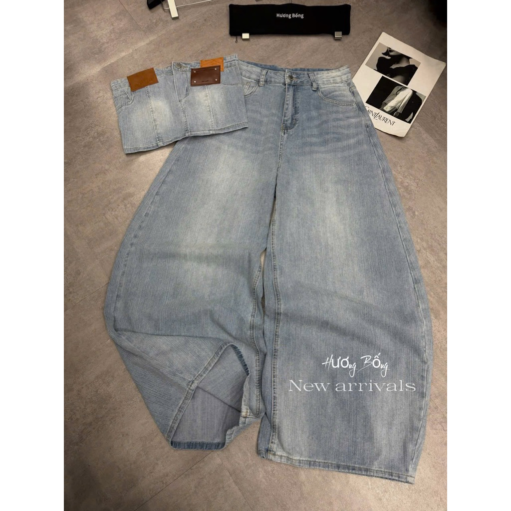 Set áo quây quần jeans suông
