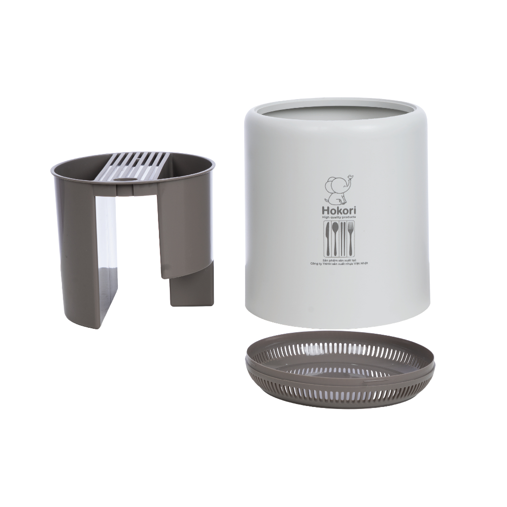 Ống cắm dao đũa Hokori 2781, hộp đựng đũa thìa dao kéo, ống đựng đũa thoát khí ngăn ẩm mốc có khay AMIZIN