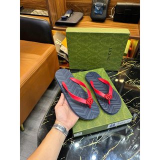 Dép Tông Gucci Tag Logo - Tông DSQ icon Đỏ Mận - Xỏ Ngón Nam Đế Đúc Chống Trơn Trượt ( Cam kết sản phẩm tự chụp 100%)