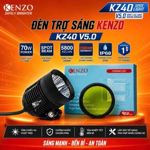 Đèn Trợ Sáng Pha LED Kenzo KZ40 V5.0 - Trợ Sáng Siêu Sáng 70W Thế Hệ Mới Chính Hãng - Bh 24 Tháng