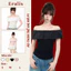ERALIS - Áo Thun Body Co Giãn Tốt Trễ Vai Lệch vai Phối Bèo Chất Gió Lụa Kiểu Dáng Basic Dễ Mặc Dễ Phối Đồ Top Women P01