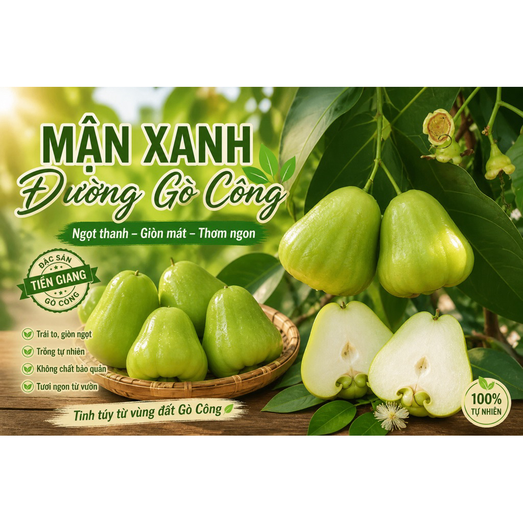 Giống MẬN XANH ĐƯỜNG GÒ CÔNG – GIÒN NGỌT TẠI VƯỜN.