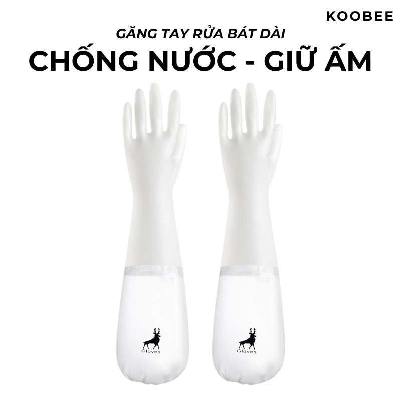 Găng Tay Cao Su Loại Dài Rửa Chén Bát Làm Bếp Siêu Dai Không Mùi Giặt Giũ Tiện Lợi | 038