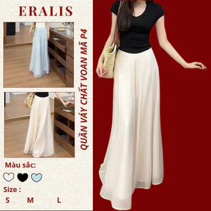 ERALIS - Quần Váy Ống Rộng Chất Tơ Phối Lụa Quần Loe Hack Dáng Đi Chơi Đi Biển Siu Hợp New Summer 2026 P02