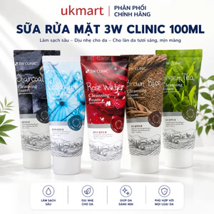Sữa Rửa Mặt 3W Clinic Hàn Quốc 100ml Chiết Xuất Thiên Nhiên Giúp Làm Sạch, Trắng Da, Giảm Dầu Mụn
