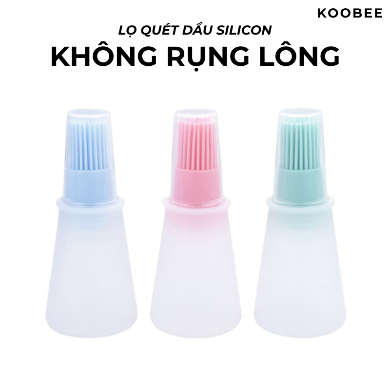 Lọ đựng kèm chổi quét dầu ăn Silicon chịu nhiệt cao cấp KooBee (NB35)