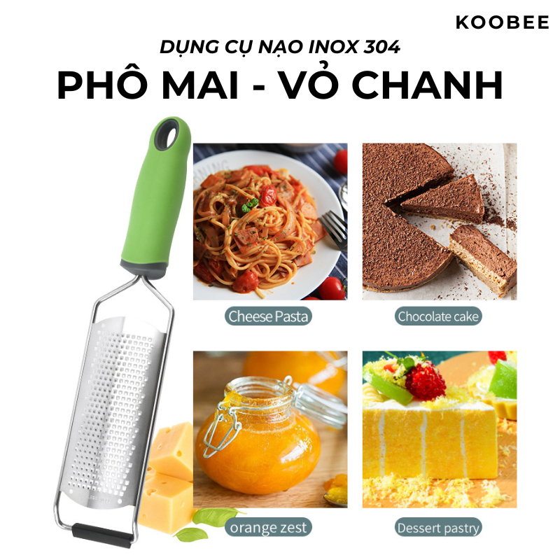 Dụng Cụ Bào Phô Mai, Chanh, Socola Đa Năng KOOBEE – Inox 304 Cao Cấp Chuyên Nghiệp - Bản Rộng 6.5cm | 341