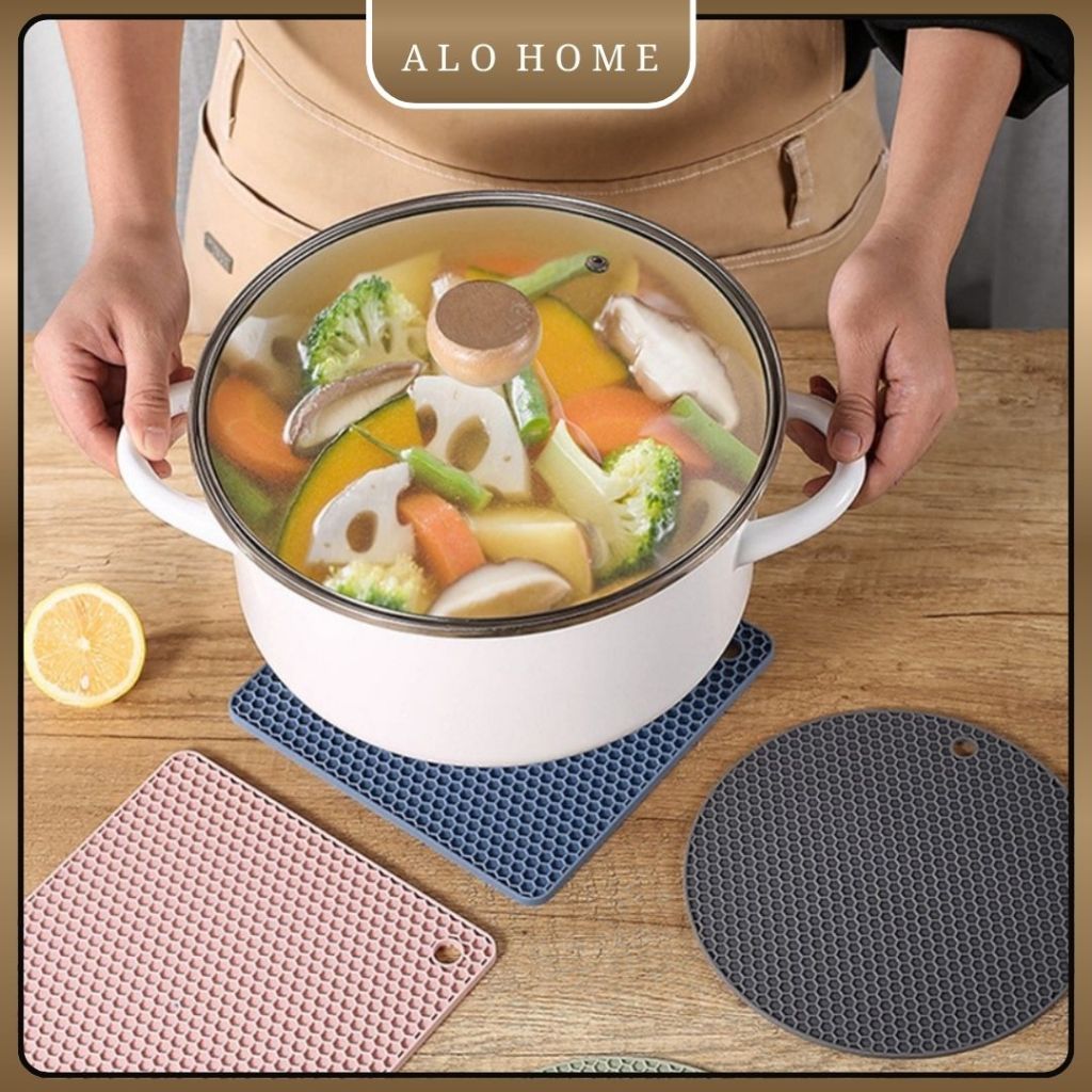 Tấm Lót Nồi Silicone Cách Nhiệt ALO HOME Lót Bàn Chống Nóng Đa Năng Dùng Nhà Bếp