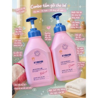 Combo 2 chai tắm + gội riêng biệt chuyên biệt cho bé từ 3-15 tuổi, mỗi chai 520ml