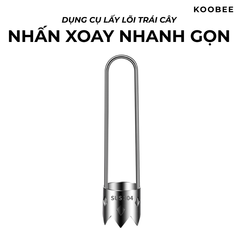 Dụng Cụ Lấy Lõi Trái Cây Inox 304 Cao Cấp KOOBEE – Khoét Rỗng Táo Lê Ớt, Nhấn Xoay Tháo Lõi Nhanh Gọn | 358