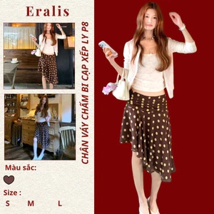 ERALIS - Chân Váy Mini Bất Đối Xứng Chấm Bi cạp Xếp Ly Thanh Lịch Đi Chơi Đi Biển Siu Xinh Top Women 2026 P08
