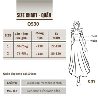 Quần ống rộng bigsize nữ dáng ngố eo chun co giãn chất vải lụa mềm mát nhiều màu sắc pastel trẻ trung Q530