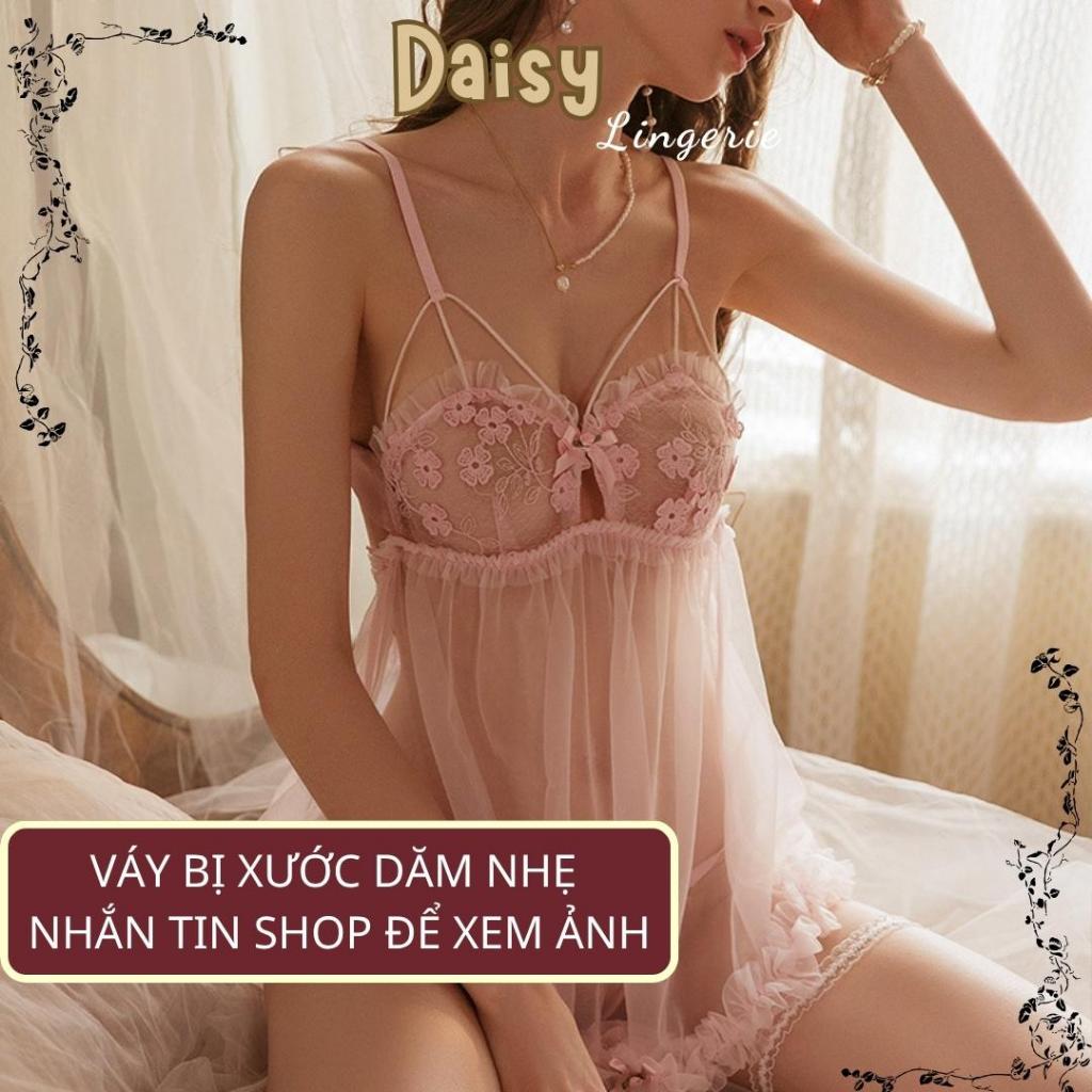 [XẢ KHO] Váy Ngủ 2 Dây Ren Lưới Dáng Babydoll Nhẹ Nhàng Quyến Rũ Kèm Quần - Mã VN147