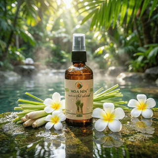 Chai xịt Khử Mùi, Đuổi Muỗi 200ml, 100ml - Hoa Nén - Vegan - An toàn thiên nhiên, tinh dầu sả chanh