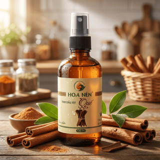 Chai xịt tinh dầu Quế 100ml - Hoa Nén - Nồng ấm thiên nhiên, khử mùi, ẩm mốc, đuổi muỗi, thơm phòn.g