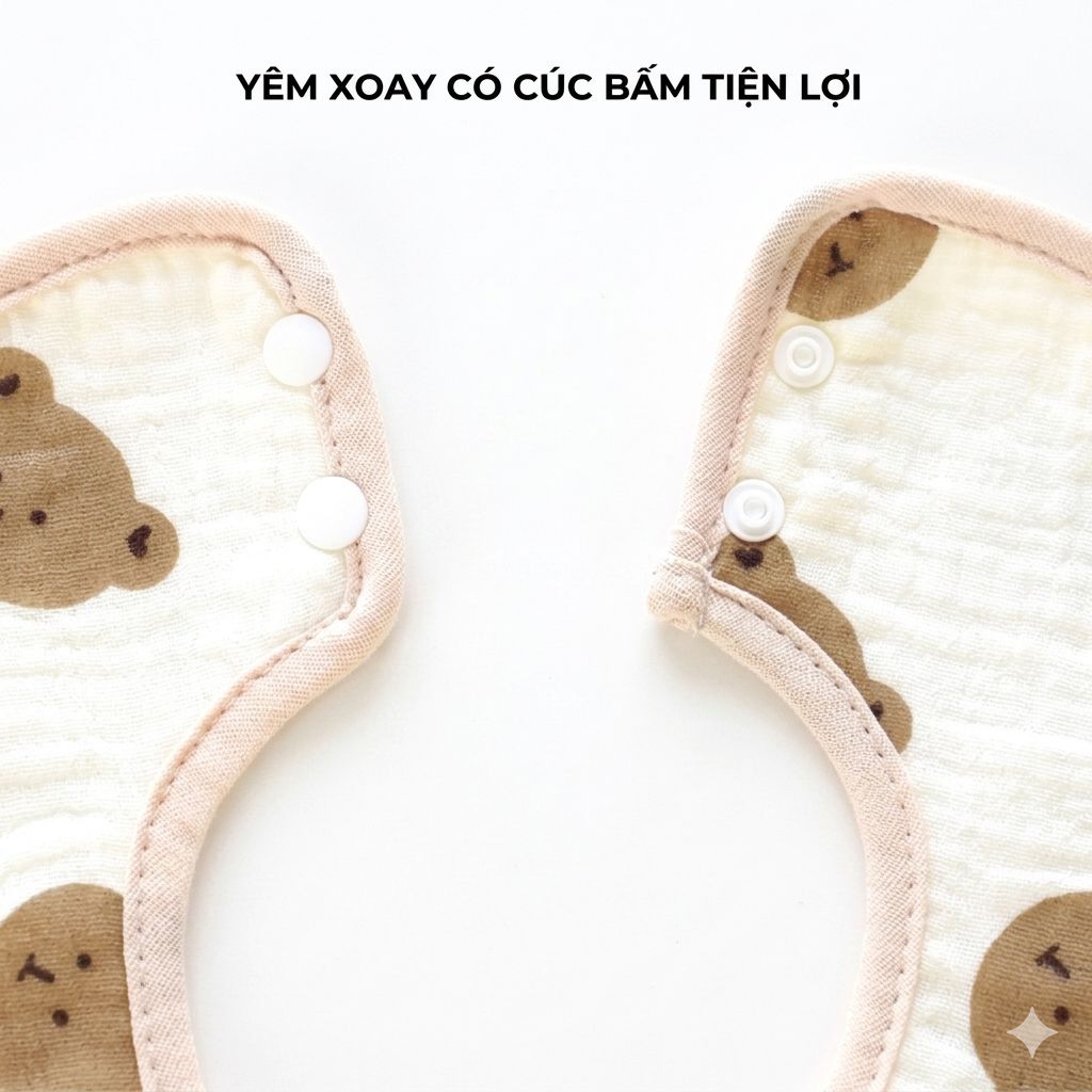 ​[Combo 3/5] Yếm Xô Muslin 360° Cho Bé -Yếm Tròn Chống Thấm Thấm Hút Họa Tiết Hàn Quốc An Nhi Baby