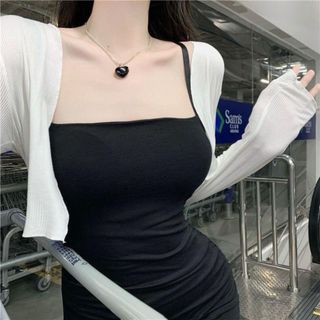 Áo khoác dài tay cardigan nữ dáng ngắn đen trắng hàn quốc VANISA CDG02