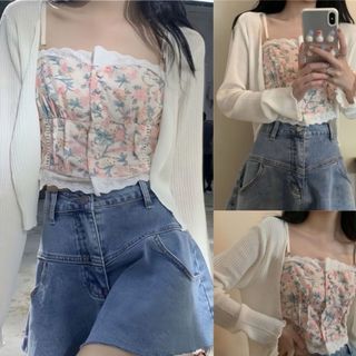 Áo khoác dài tay cardigan nữ dáng ngắn đen trắng hàn quốc VANISA CDG02