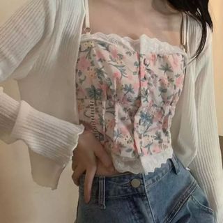 Áo khoác dài tay cardigan nữ dáng ngắn đen trắng hàn quốc VANISA CDG02