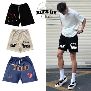 Quần Short Nỉ Bóng Rổ Logo In Nhiều Mẫu Phong Cách Thể Thao Co Giãn 2 Chiều Form Trên Gối Nam Nữ