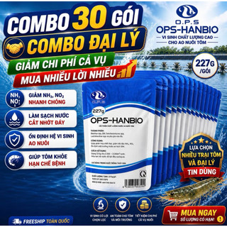 (combo 1 Thùng 30 gói) HANBIO 227G- Giúp cải thiện chất lượng nước, phân hủy mùn bã hữu cơ trong ao tôm, cá