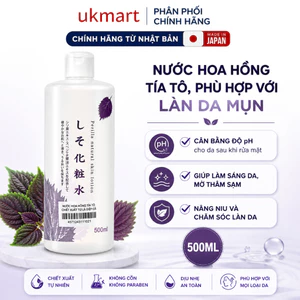 Nước Hoa Hồng Dokudami Chiết Xuất Lá Tía Tô 500ml Perilla Natural Skin Lotion Kháng Khuẩn Kháng Mụn
