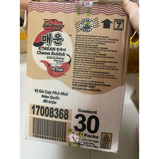 Thùng mì 30 gói mì trộn sedaap vị gà Hàn quốc date t7/2026 cận date