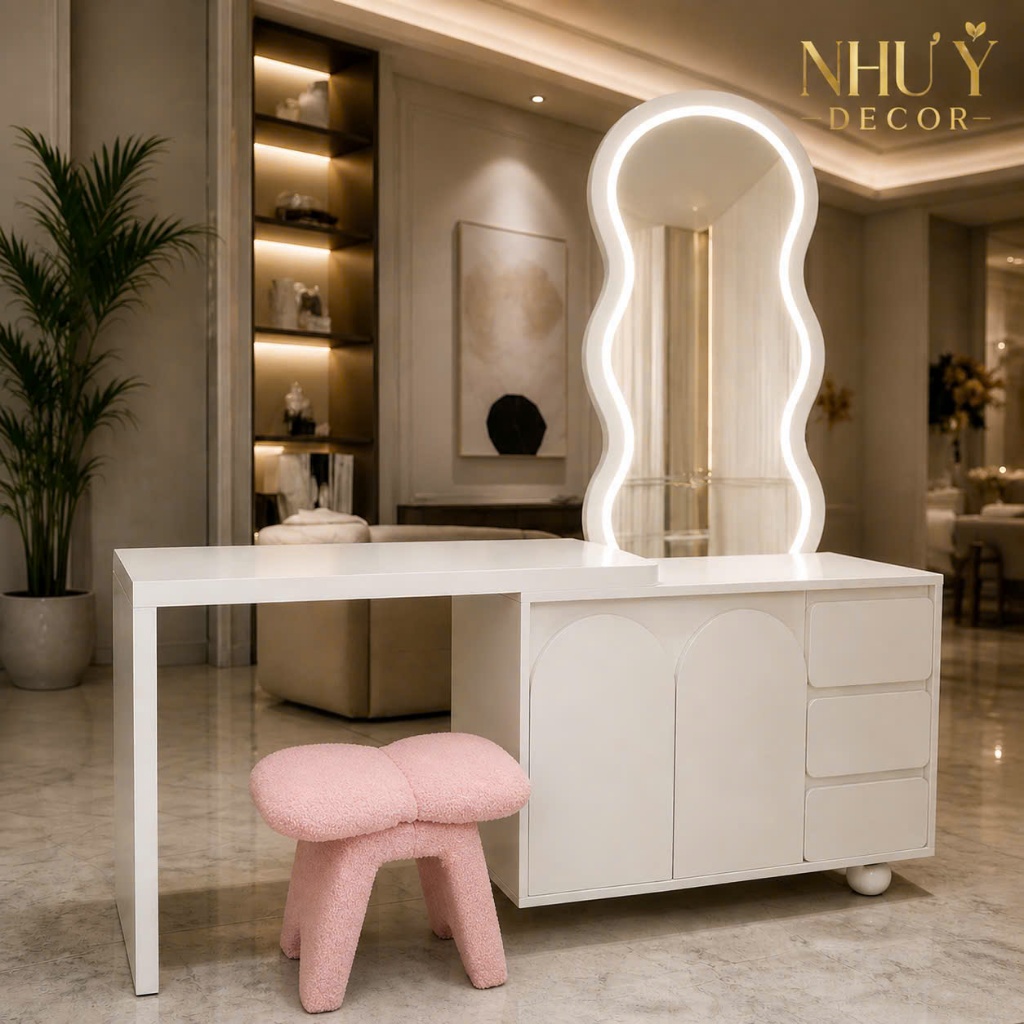 Ghế đôn nơ NHU Y DECOR, ghế ngồi bàn trang điểm hoặc ngồi cùng sofa, màu sắc đa dạng, hỏa tốc HCM