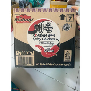 Thùng mì 30 gói mì trộn sedaap vị gà Hàn quốc date t7/2026 cận date