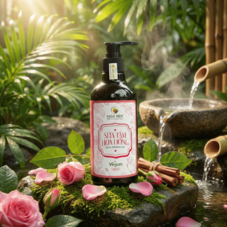 Sữa Tắm Hoa Hồng 50ml - Hoa Nén - Vegan - Làm sạch, dưỡng ẩm, size bỏ túi du lịch