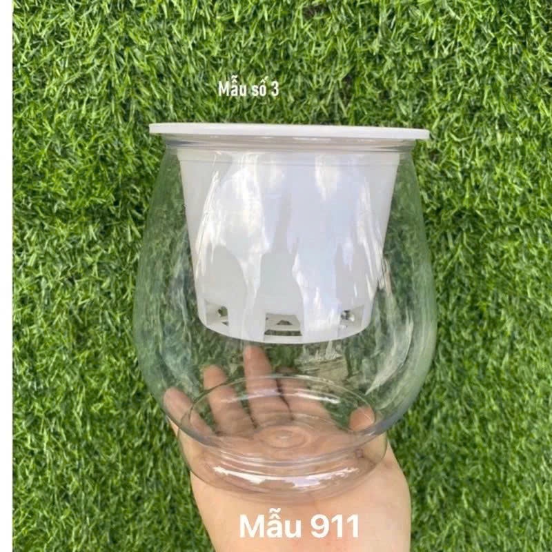 Chậu trồng cây thuỷ sinh size to 9150 kt 18*13cm, chậu tự tưới thông minh, bể cá mini để bàn