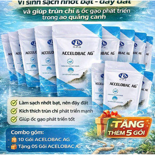 ( COMBO 15 GÓI) ACCELOBAC AG 22G- phân hủy các chất cặn bã, cải thiện chất lượng nước ao nuôi