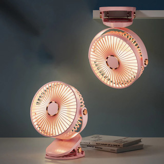 🔥 Quạt Tích Điện Kẹp Bàn Kẹp Xe Đẩy 5 Cấp Độ Gió Có Đèn LED Sạc USB Dùng Liên Tục Nhiều Giờ