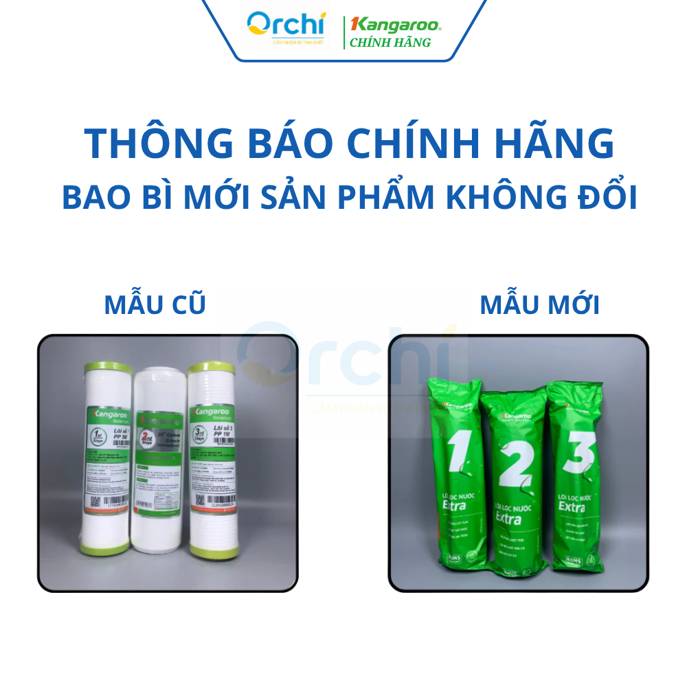 Combo 5 Lõi Lọc Nước Số 1 Kangaroo Extra Chính Hãng 5 Micron Loại Bỏ Tạp Chất Cặn Bẩn Cho Nguồn Nước