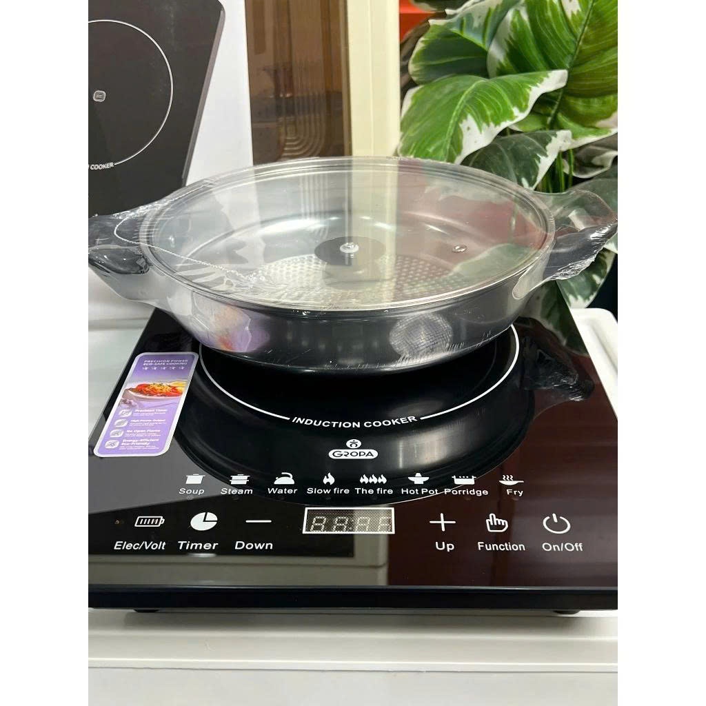 BẢO HÀNH 1 NĂM - BẾP TỪ ĐƠN GROPA, CÔNG SUẤT 2200W, KÉN NỒI, DÙNG NỒI INOX TẶNG KÈM NỒI LẨU