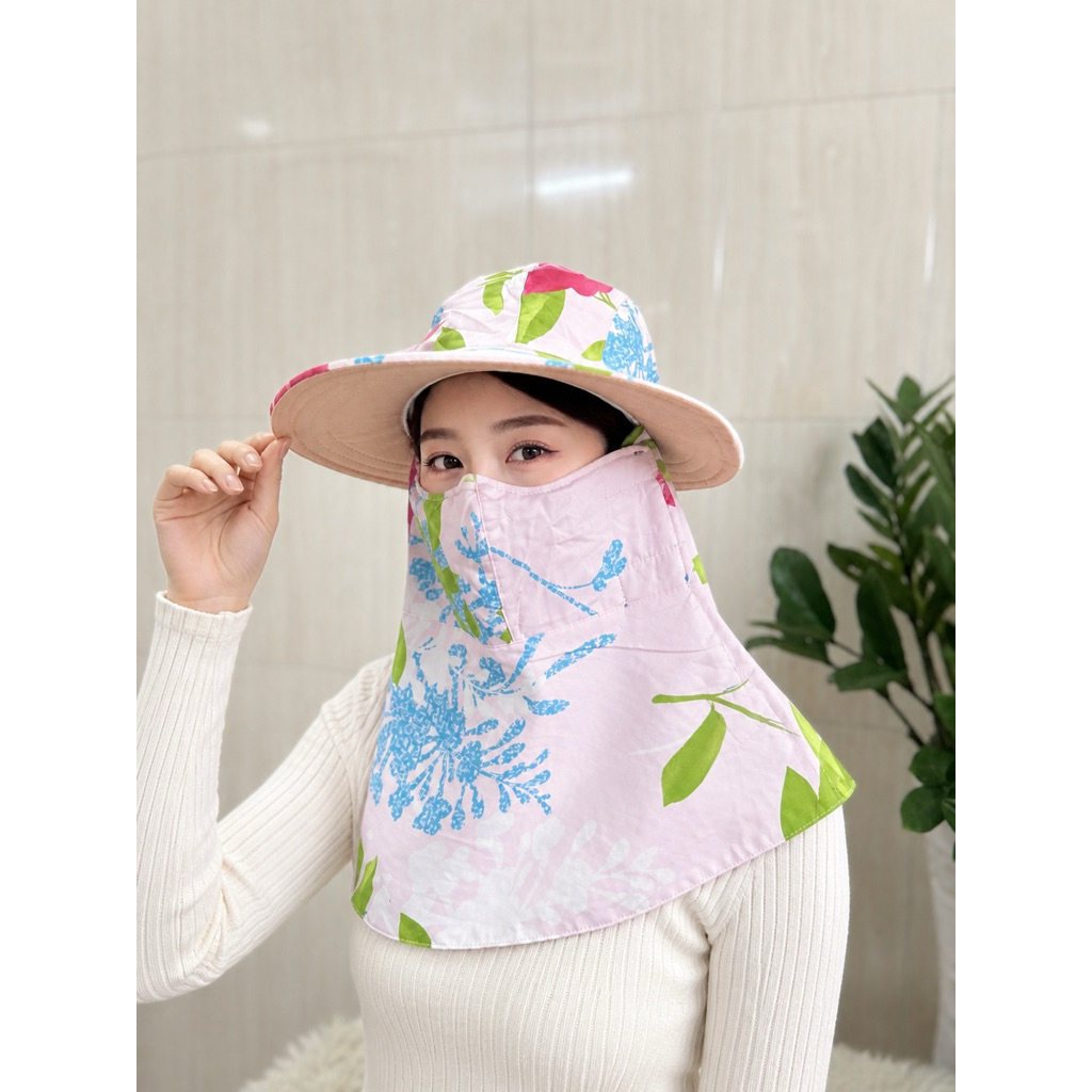 NÓN MŨ CHỐNG NẮNG VẢI MÁT CAO CẤP CHO NỮ – CHE KÍN MẶT | FREESIZE
