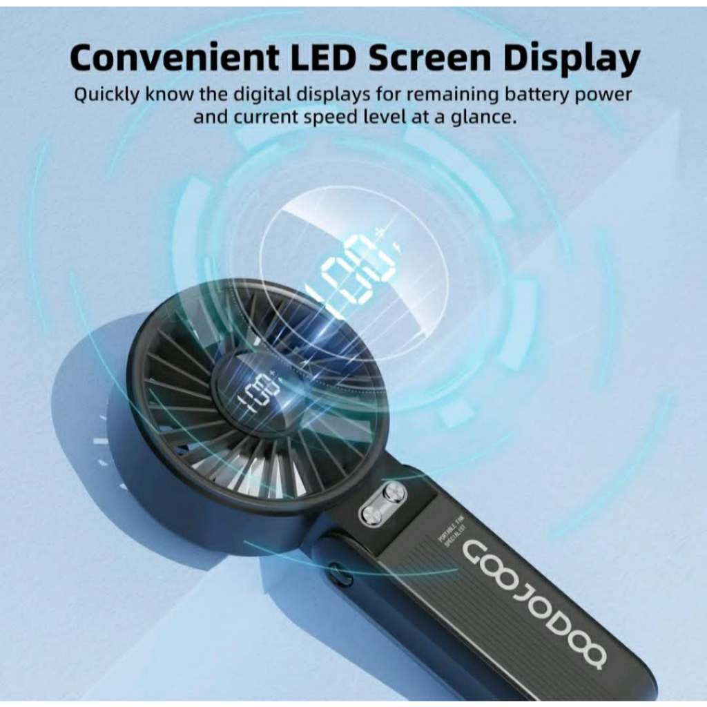 【Bảo hành tại địa phương】 GOOJODOQ Quạt gấp 3 trong 1 180° im lặng 100 cấp độ có thể điều chỉnh siêu năng lượng gió Quạt